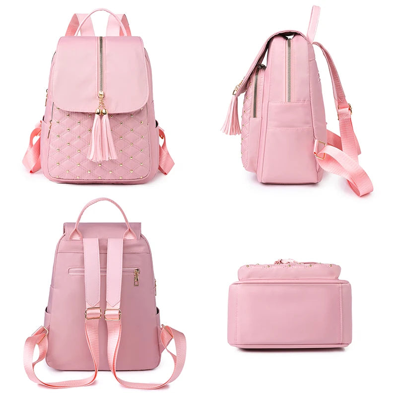 Large Capacity Travel Bagpack Solid Color Shoulder Bag High Quality Nylon Cloth Racksack Backpacks for Women Free Shipping Offer