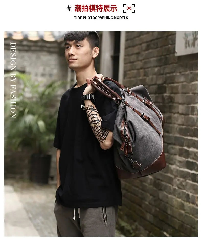 Large Capacity Travel Bags Handbags Luggage Canvas Bag Cut-proof Overnight Travel Bags Shoulder Bags Dropshipping