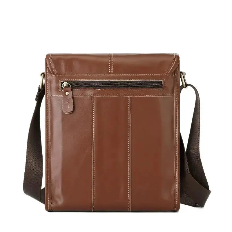 Large Capacity Vintage Men's Shoulder Genuine Leather Messenger Luxury Cowhide Crossbody Bag For Man