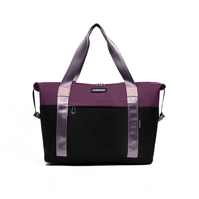 Large Capacity Waterproof Travel Bag Color Matching Camping Fitness Bag Maternity Travel Pack Expansion and Folding Unisex