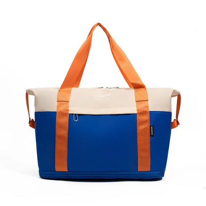 Large Capacity Waterproof Travel Bag Color Matching Camping Fitness Bag Maternity Travel Pack Expansion and Folding Unisex
