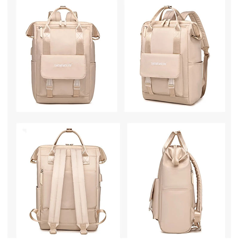 Large Capacity Women Backpack Female Waterproof 15.6 Inch College Laptop Backpack Schoolbag Mochila