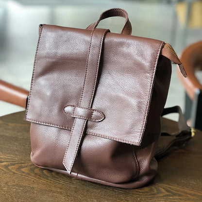 Large Capacity Women Backpack High Quality Genuine Leather Multifunction Shoulder Bag For Teenager Vintage Casual Travel Mochila