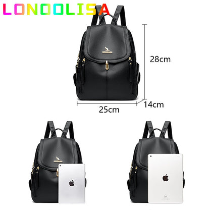 Large Capacity Women Backpack Purse Lady Travel Bagpack Luxury Soft Leather High Quality Female Rucksack Vintage Style Mochilas