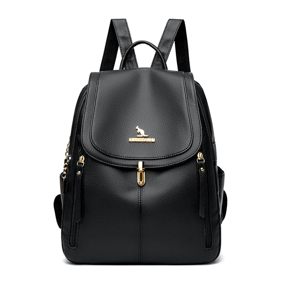 Large Capacity Women Backpack Purse Lady Travel Bagpack Luxury Soft Leather High Quality Female Rucksack Vintage Style Mochilas