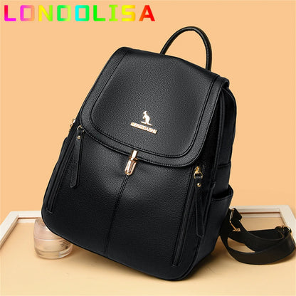 Large Capacity Women Backpack Purse Lady Travel Bagpack Luxury Soft Leather High Quality Female Rucksack Vintage Style Mochilas