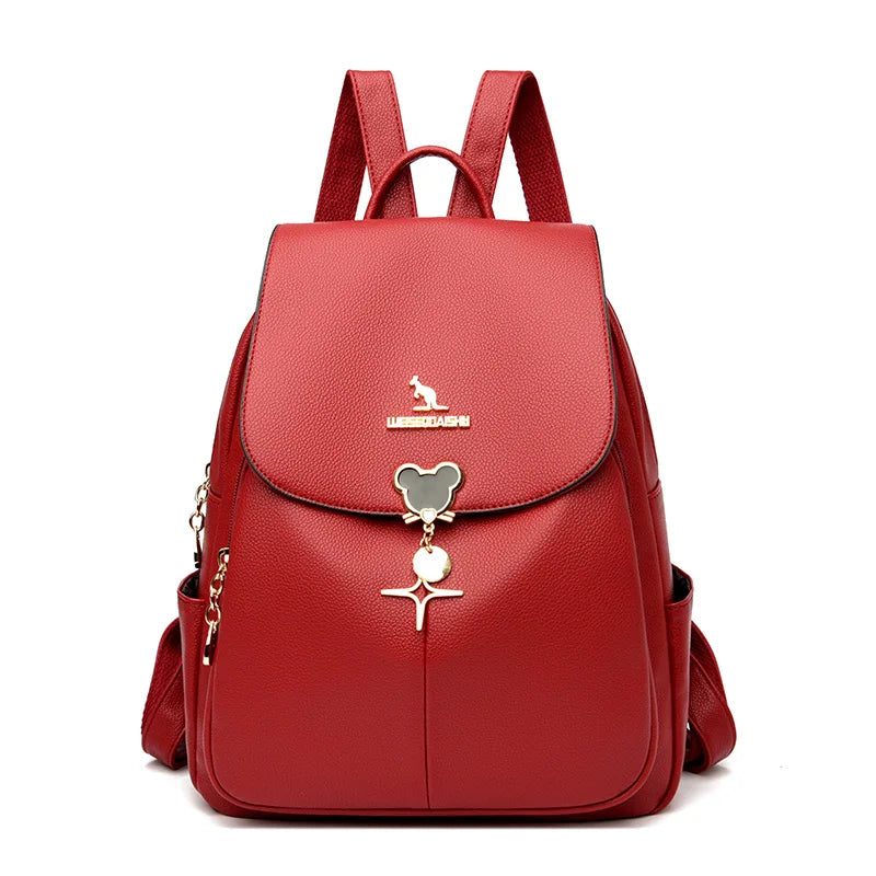 Large Capacity Women Backpack Purses High Quality Leather Female Vintage Bag School Bags Travel Bagpack Ladies Bookbag Rucksacks