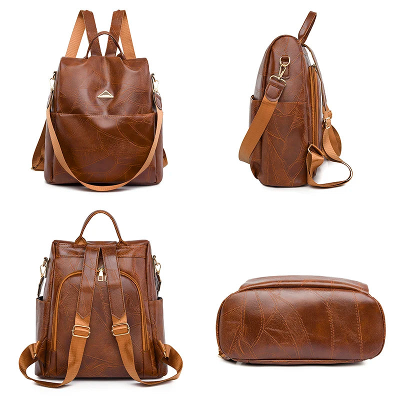 Large Capacity Women Backpack Purses High Quality Leather Female Vintage Bag School Bags Travel Bagpack Ladies Bookbag Rucksacks