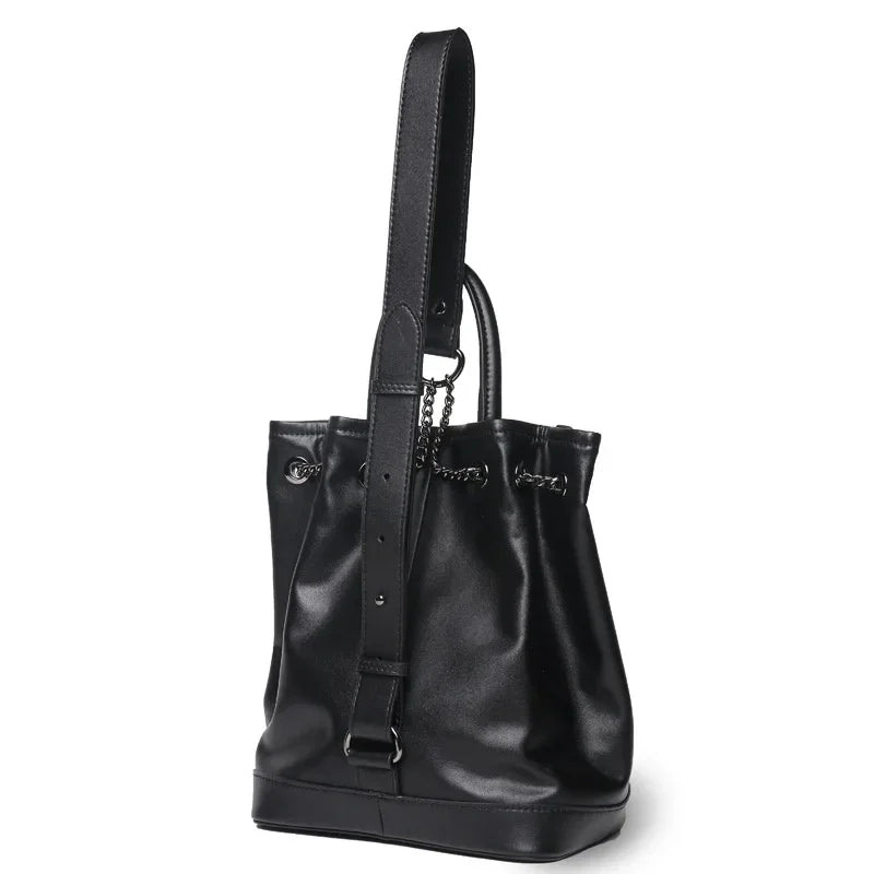 Large Capacity Women's Bag 2024 New Genuine Leather Solid Color Shoulder Backpack Versatile Handheld Backpack Luxury Designer
