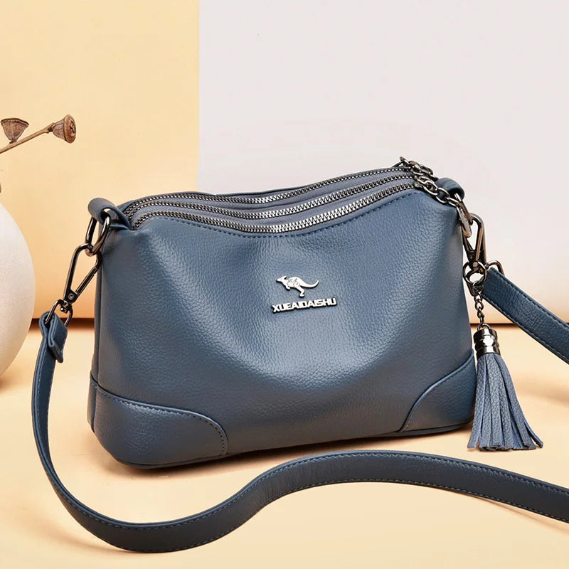 Large Capacity Women's Tassels Shoulder Bag Luxury Women's Designer Crossbody Bags Solid Color Quality Girl Wallet Shopping Bags