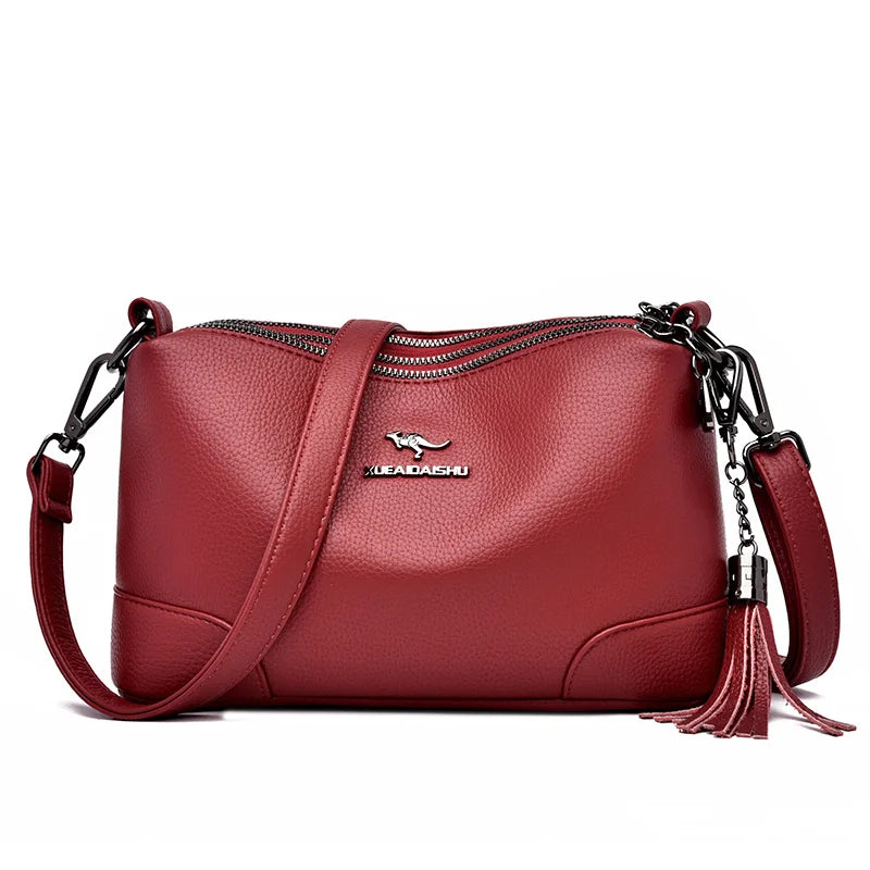 Large Capacity Women's Tassels Shoulder Bag Luxury Women's Designer Crossbody Bags Solid Color Quality Girl Wallet Shopping Bags
