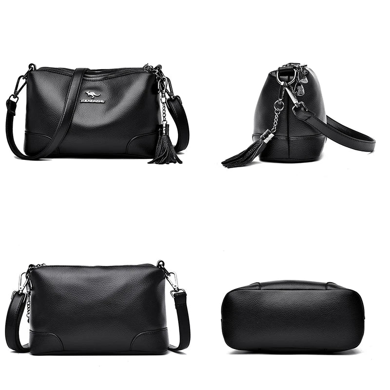 Large Capacity Women's Tassels Shoulder Bag Luxury Women's Designer Crossbody Bags Solid Color Quality Girl Wallet Shopping Bags