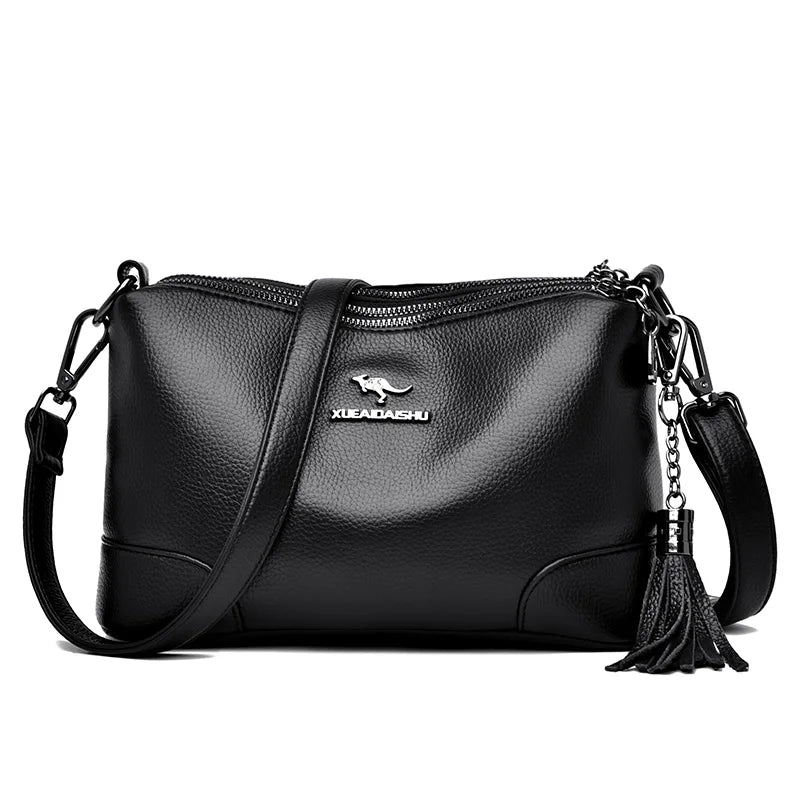 Large Capacity Women's Tassels Shoulder Bag Luxury Women's Designer Crossbody Bags Solid Color Quality Girl Wallet Shopping Bags