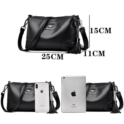 Large Capacity Women's Tassels Shoulder Bag Luxury Women's Designer Crossbody Bags Solid Color Quality Girl Wallet Shopping Bags