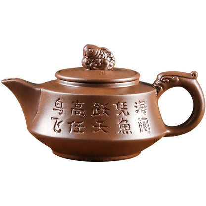 Large Capacity Yixing Purple Clay Pot Willing Pot Built-in Stainless Steel Filter Tea Maker Home Kungfu Tea Set Teapot Cup Set