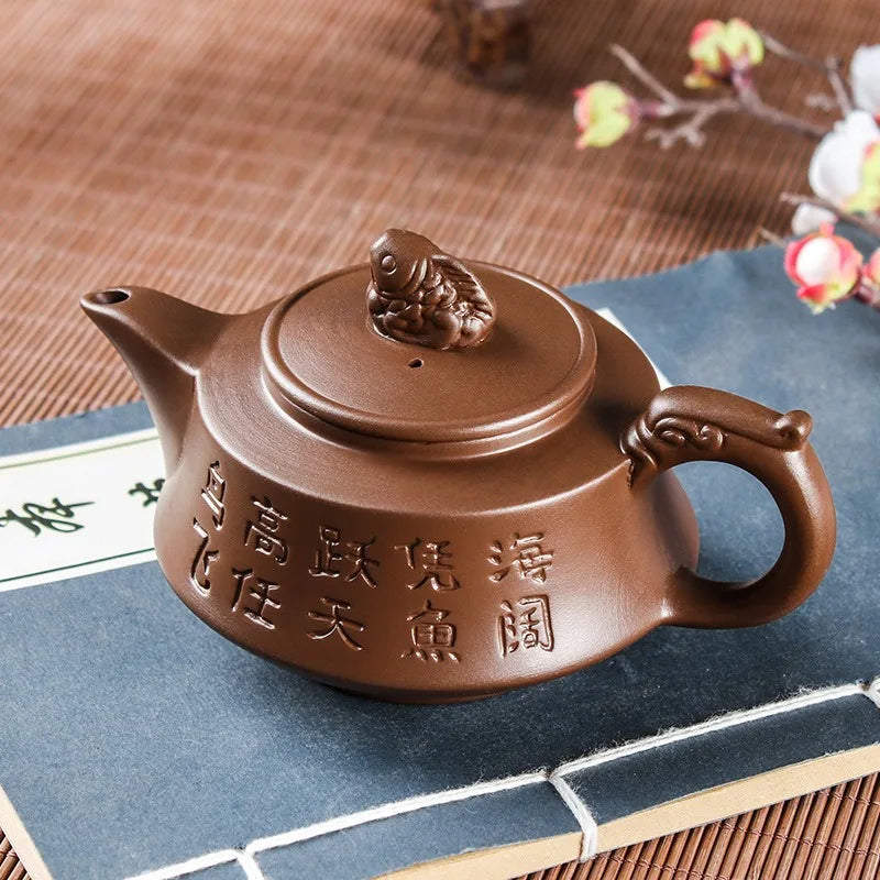 Large Capacity Yixing Purple Clay Pot Willing Pot Built-in Stainless Steel Filter Tea Maker Home Kungfu Tea Set Teapot Cup Set