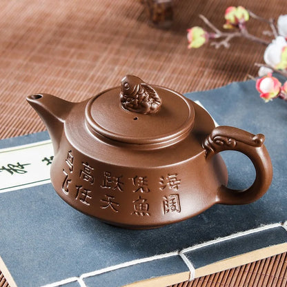 Large Capacity Yixing Purple Clay Pot Willing Pot Built-in Stainless Steel Filter Tea Maker Home Kungfu Tea Set Teapot Cup Set