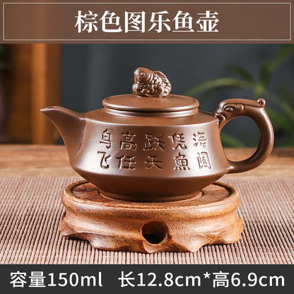 Large Capacity Yixing Purple Clay Pot Willing Pot Built-in Stainless Steel Filter Tea Maker Home Kungfu Tea Set Teapot Cup Set