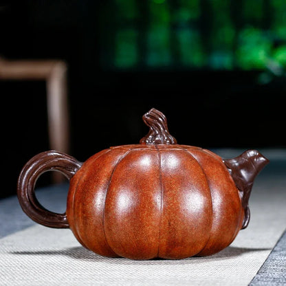 Large Capacity Yixing Purple Clay Teapot Hand-carved Raw Ore Pumpkin Kettle Home Beauty Tea Infuser Chinese Zisha Tea Set