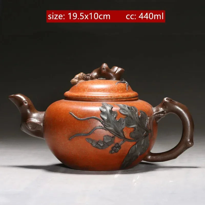 Large Capacity Yixing Purple Clay Teapot Hand-carved Raw Ore Pumpkin Kettle Home Beauty Tea Infuser Chinese Zisha Tea Set
