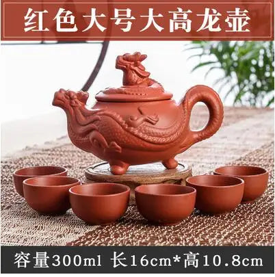 Large Capacity Yixing Zhu Ni Flower Tea Kettle, Large Capacity, Purple Sand Teapot, Chinese Tea Set, Handmade, 1 Pot, 6 Cups