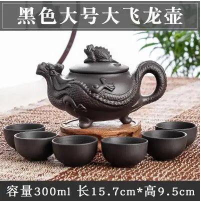 Large Capacity Yixing Zhu Ni Flower Tea Kettle, Large Capacity, Purple Sand Teapot, Chinese Tea Set, Handmade, 1 Pot, 6 Cups