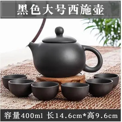Large Capacity Yixing Zhu Ni Flower Tea Kettle, Large Capacity, Purple Sand Teapot, Chinese Tea Set, Handmade, 1 Pot, 6 Cups