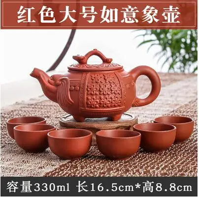 Large Capacity Yixing Zhu Ni Flower Tea Kettle, Large Capacity, Purple Sand Teapot, Chinese Tea Set, Handmade, 1 Pot, 6 Cups