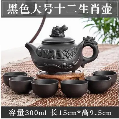 Large Capacity Yixing Zhu Ni Flower Tea Kettle, Large Capacity, Purple Sand Teapot, Chinese Tea Set, Handmade, 1 Pot, 6 Cups