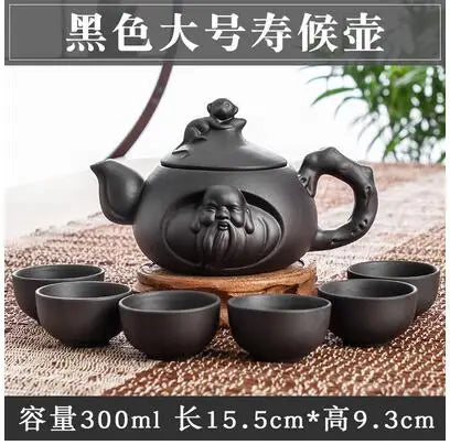 Large Capacity Yixing Zhu Ni Flower Tea Kettle, Large Capacity, Purple Sand Teapot, Chinese Tea Set, Handmade, 1 Pot, 6 Cups