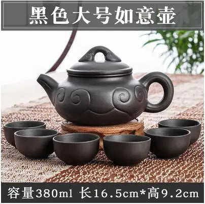 Large Capacity Yixing Zhu Ni Flower Tea Kettle, Large Capacity, Purple Sand Teapot, Chinese Tea Set, Handmade, 1 Pot, 6 Cups