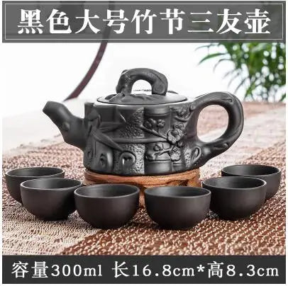 Large Capacity Yixing Zhu Ni Flower Tea Kettle, Large Capacity, Purple Sand Teapot, Chinese Tea Set, Handmade, 1 Pot, 6 Cups