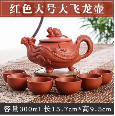 Large Capacity Yixing Zhu Ni Flower Tea Kettle, Large Capacity, Purple Sand Teapot, Chinese Tea Set, Handmade, 1 Pot, 6 Cups