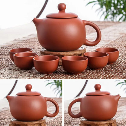 Large Capacity Yixing Zhu Ni Flower Tea Kettle, Large Capacity, Purple Sand Teapot, Chinese Tea Set, Handmade, 1 Pot, 6 Cups