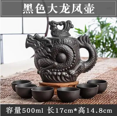 Large Capacity Yixing Zhu Ni Flower Tea Kettle, Large Capacity, Purple Sand Teapot, Chinese Tea Set, Handmade, 1 Pot, 6 Cups