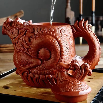 Large Capacity Yixing Zhu Ni Flower Tea Kettle Large Purple Sand Teapot Chinese Tea Set Handmade Ceramic Tea Pot