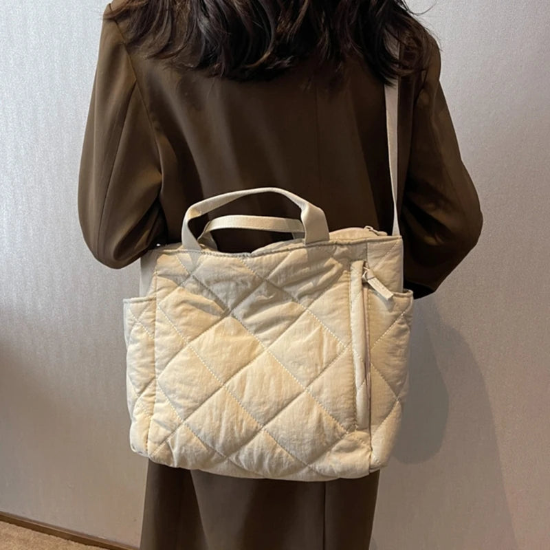 Large Capacity for Girl Women Multipurpose Nylon Soft Tote Bag Autumn Winter