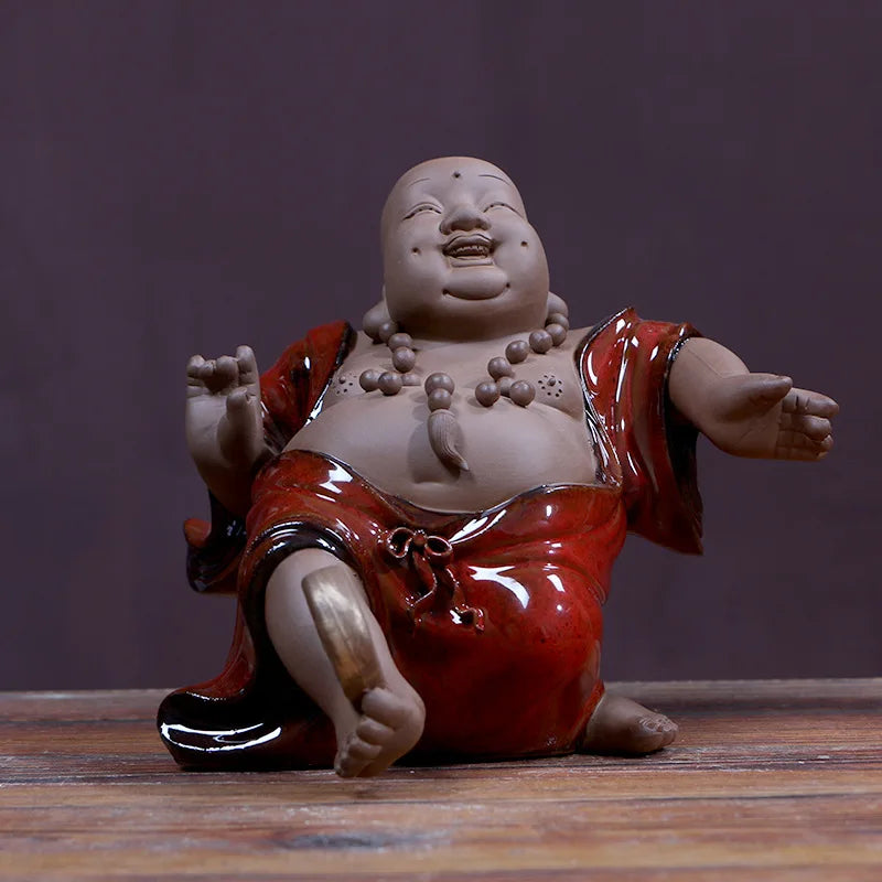Large Ceramic Maitreya Buddha Laughing Buddha Sculpture Statue Modern art sculpture Chinese Buddha Statue Home decoration crafts