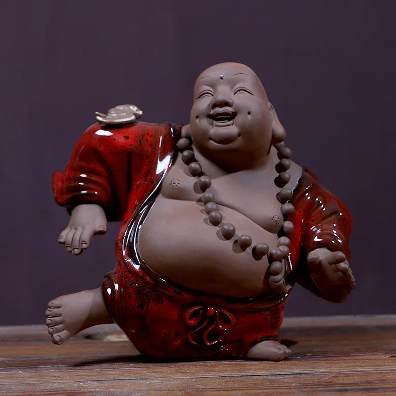 Large Ceramic Maitreya Buddha Laughing Buddha Sculpture Statue Modern art sculpture Chinese Buddha Statue Home decoration crafts