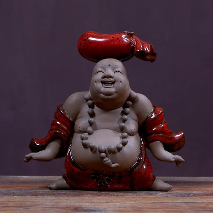 Large Ceramic Maitreya Buddha Laughing Buddha Sculpture Statue Modern art sculpture Chinese Buddha Statue Home decoration crafts