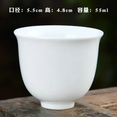 Large Ceramic Tea Cup, Pure White Porcelain, Bamboo Hat Cup, Handmade Kungfu Tea Set,  3Pcs/Pack Small Tea Cup, Tea Accessories