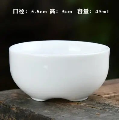 Large Ceramic Tea Cup, Pure White Porcelain, Bamboo Hat Cup, Handmade Kungfu Tea Set,  3Pcs/Pack Small Tea Cup, Tea Accessories