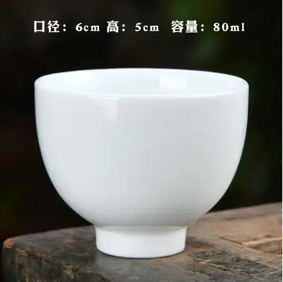 Large Ceramic Tea Cup, Pure White Porcelain, Bamboo Hat Cup, Handmade Kungfu Tea Set,  3Pcs/Pack Small Tea Cup, Tea Accessories