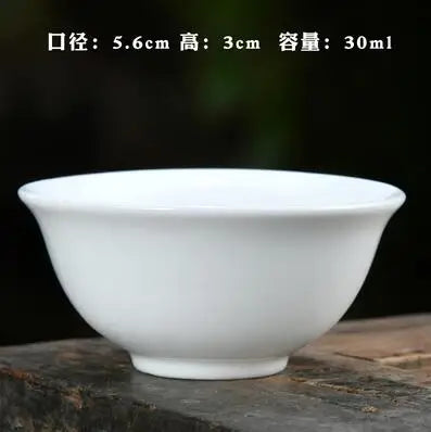 Large Ceramic Tea Cup, Pure White Porcelain, Bamboo Hat Cup, Handmade Kungfu Tea Set,  3Pcs/Pack Small Tea Cup, Tea Accessories