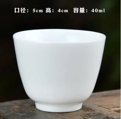 Large Ceramic Tea Cup, Pure White Porcelain, Bamboo Hat Cup, Handmade Kungfu Tea Set,  3Pcs/Pack Small Tea Cup, Tea Accessories
