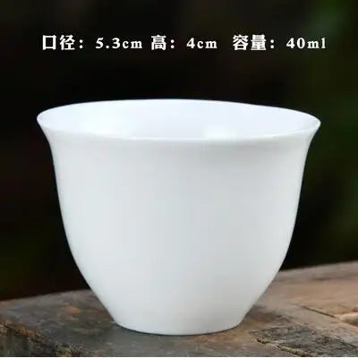 Large Ceramic Tea Cup, Pure White Porcelain, Bamboo Hat Cup, Handmade Kungfu Tea Set,  3Pcs/Pack Small Tea Cup, Tea Accessories