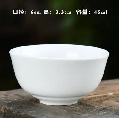 Large Ceramic Tea Cup, Pure White Porcelain, Bamboo Hat Cup, Handmade Kungfu Tea Set,  3Pcs/Pack Small Tea Cup, Tea Accessories