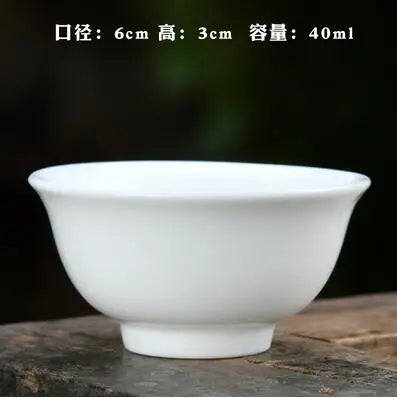 Large Ceramic Tea Cup, Pure White Porcelain, Bamboo Hat Cup, Handmade Kungfu Tea Set,  3Pcs/Pack Small Tea Cup, Tea Accessories
