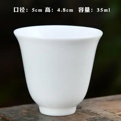 Large Ceramic Tea Cup, Pure White Porcelain, Bamboo Hat Cup, Handmade Kungfu Tea Set,  3Pcs/Pack Small Tea Cup, Tea Accessories
