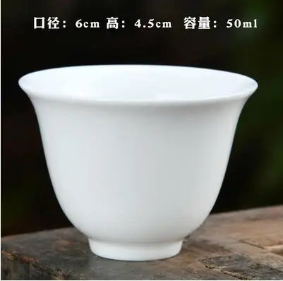 Large Ceramic Tea Cup, Pure White Porcelain, Bamboo Hat Cup, Handmade Kungfu Tea Set,  3Pcs/Pack Small Tea Cup, Tea Accessories